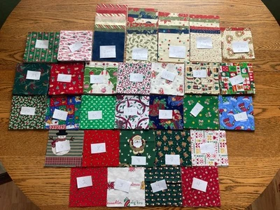 Lot 414, 5" x 5" Fabric Squares Christmas Precut Craft Quilt Blocks Vtg & Modern - Image 1 of 4