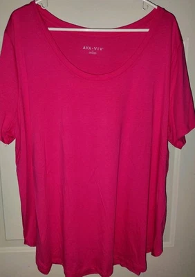 Camiseta Ava & Viv ROSA Cuello Redondo Talla 2X Mezcla Algodón Foto 1 de 3
