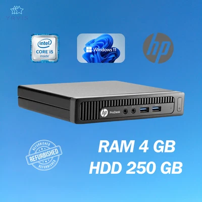 PC DESKTOP HP 600 G1 MINI INTEL I5 RAM 4GB HDD 250GB WIN 11 PRO RICONDIZIONATO - Immagine 1 di 4
