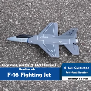 RC Airplane F16 Jet Fighter Gyro Control Self Stabilization Beginner Flight RTF - Picture 1 of 23