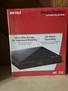 BUFFALO MediaStation 6x Portable Blu-ray Writer (BR-PX68U2/BK) – NEW & SEALED - Picture 1 of 5