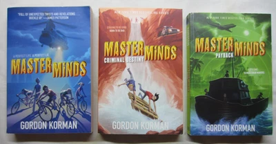 Lot of 3 Masterminds Series Gordon Korman Children Chapter Books # 1 2 3 EUC - Image 1 of 2