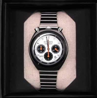 Citizen AN3660-81A Bullhead White Dial Record Label Tsuno Chrono Watch Panda - Image 1 of 4