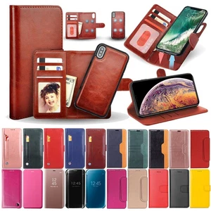 Leather Flip Wallet Case For iPhone 12 11 Pro Max XS XR 8 Plus 7 Plus 6 5 cover - Picture 1 of 72