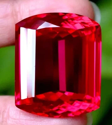 AAA+ 106.5 Ct. Large Mozambique Red Ruby Fancy Cut Loose Gemstone Gift for Women - Image 1 of 4