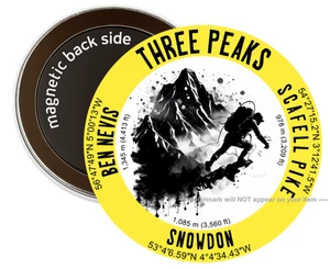 UK National three peaks scafell pike snowdon ben nevis round Fridge Magnet M9170 - Picture 1 of 2
