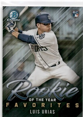 2019 Bowman Chrome Rookie of the Year Favorites Luis Urias San Diego Padres ROYF - Image 1 of 2