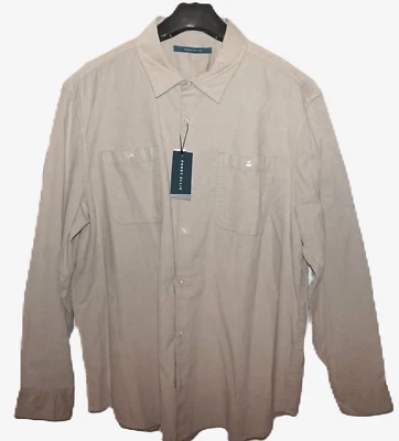 Perry Ellis Long Sleeve Corduroy Shirt XXL Stone Dual Front Pockets NWT - Image 1 of 4
