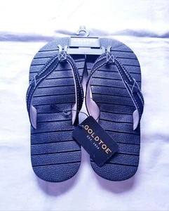 Sandalias chanclas para hombre punta dorada, negras, talla 9 - Imagen 1 de 7