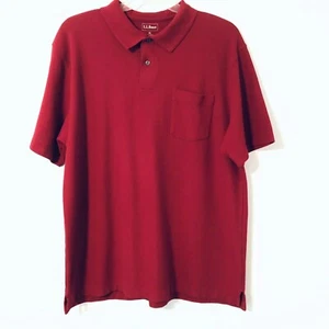 L.L. Camisa polo de manga corta Bean para hombre XL roja con bolsillo de algodón - Imagen 1 de 4