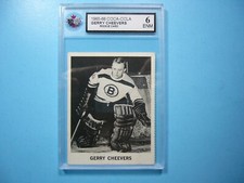 1965/66 COCA-COLA NHL HOCKEY CARD GERRY CHEEVERS ROOKIE RC KSA 6 EX/NM COCA COLA