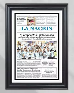 2024 Argentina Copa America Champions 'Un campeon inolvidable' - Framed Newspape - Picture 1 of 11