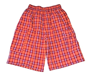Boys PIPPERS boutique red blue orange plaid shorts 6 cotton fall Thanksgiving - Picture 1 of 3