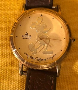 Disney Lorus Mickey Mouse Vintage Watch Gold Tone Untested - Picture 1 of 3
