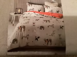 NEXT Festliches Hunde Bettwäscheset DOPPEL Weihnachten Xmas 100 % gebürstete Baumwolle Brandneu in Verpackung - Bild 1 von 5
