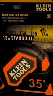 Klein Tools, 35-Foot Single-Hook W/Tough Blade Tape Measure 13Ft. Standout 9135 - Image 1 of 4