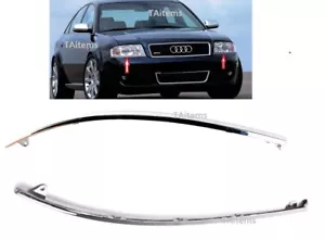 PAIR / SET FRONT HEADLIGHT CHROME TRIMS FITS FOR AUDI A6 C5 2002-2005 - Picture 1 of 4