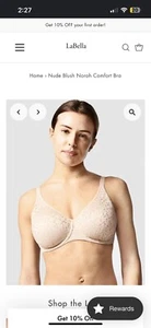 Chantelle Nude Blush Norah Comfort Bra NWOT 32D - Picture 1 of 4