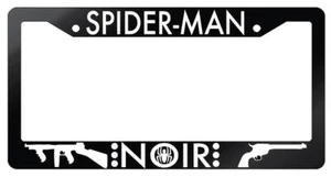 Marco de matrícula de plástico negro brillante Spider Man Noir Marvel - Imagen 1 de 1