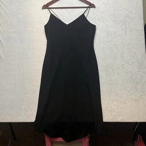 JONES NEW YORK DRESS Size 8 100% Silk Slip Dress Chiffon Overlay LBD Midi  - Picture 1 of 4