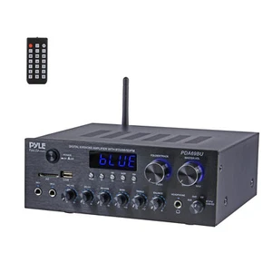 Pyle PDA69BU Bluetooth MP3 USB/SD/AUX FM Radio Stereo Amplifier Audio Receiver - Picture 1 of 7
