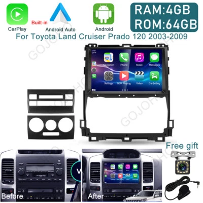 64GB For Toyota Land Cruiser Prado 120 Radio CarPlay Android 13 Car Stereo GPS - Image 1 of 4