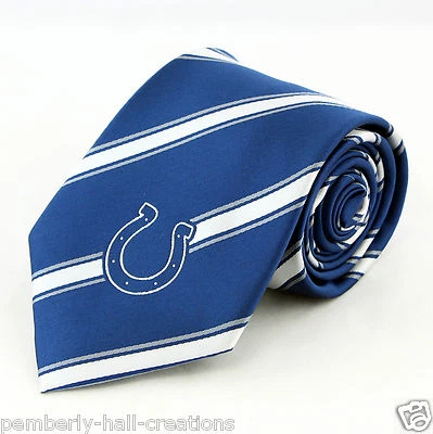 Corbata para hombre Indianapolis Colts NFL fútbol deportivo logotipo a rayas azul cuello corbata  Foto 1 de 2