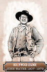 Holzschild 20x30 Hollywood Legende John Wayne Western Cowboy Revolver Schauspiel