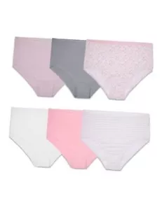 Women's Cotton Stretch Underwear 12 Plus Size Brief - 6 Pack - Assorted Color - Picture 1 of 7