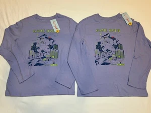 2X Boys Cat & Jack Long Sleeve Game Over Graphic Shirt Light Purple M (8) - Picture 1 of 5