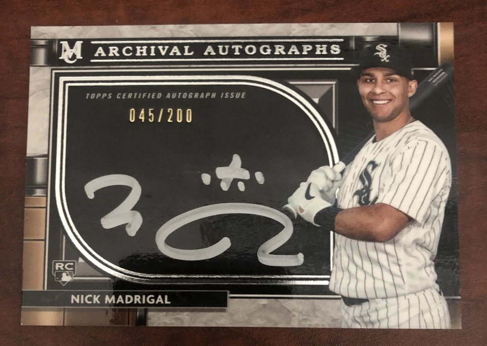 Nick Madrigal 2021 Topps Museum Collection Archival Autograph Rookie /200 - Image 1 of 4