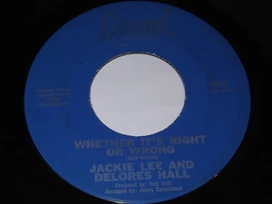 Jackie Lee And Delores Hall - Whether It's Right Or Wrong 45 - Soul - Imagen 1 de 1
