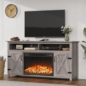 JUMMICO Fireplace TV Stand for Tvs up to 65+ Inch Entertainment Center with Open - Picture 1 of 12