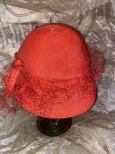 Sombrero Rojo Vintage Años 50 / Henry G Ross Original. Sombrero rojo vintage para mujer - Imagen 1 de 13
