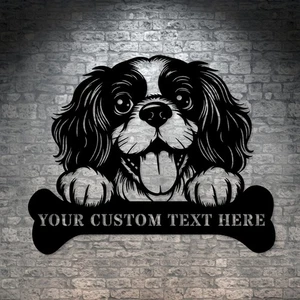 Personalized Cavalier King Metal Sign. Custom Dog Owner Wall Decor Gift - Picture 1 of 6