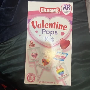 2 Bags Charms 4.23 oz/12ct Heart Shaped VALENTINE DAY POPS Lollipops/Suckers - Picture 1 of 6