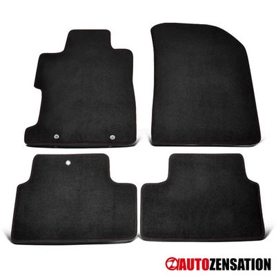 Fit 2006-2010 Honda Civic 2Dr Coupe Front+Rear Black Nylon Red Stitch Floor Mat Foto 1 de 4
