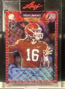 2021 Leaf Pro Set Trevor Lawrence RC Red Wave Auto Rookie PA-TL1 Clemson /75 - Picture 1 of 2