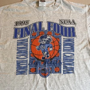 Vintage UNC Tar Heels Final Four T-Shirt Mens XL 1995 North Carolina Basketball - Picture 1 of 24