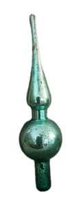 Vtg Mercury Glass Green Tree Topper - Picture 1 of 2