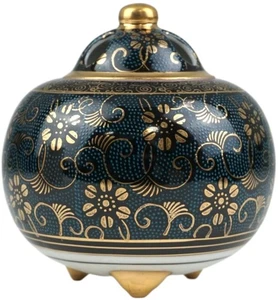 Kutani Ware Utsuwaya-AOI Räuchergefäß mit blauem Korn Eisendraht Made in Japan - Bild 1 von 8