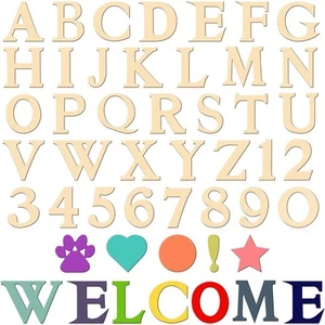 492 Pieces 1 Inch Wooden Alphabet Letters Unfinished Wood Numbers Small Woode... - Picture 1 of 7