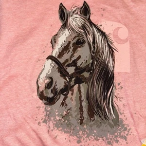 Carhartt Youth Girls Horse Shirt Long Sleeve Peach NEW - Picture 1 of 2