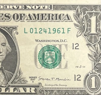 January 24, 1961 (L 01241961 F) BIRTHDAY Note $1 One Dollar Bill - Image 1 of 3