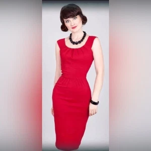 BETTIE PAGE rotes Stechpalme Pin Up Rockabilly Wackel KLEID XS - Bild 1 von 7