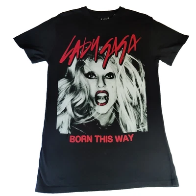 NWT Lady Gaga Born This Way T-Shirt Adult Small Pop Music Soft Black Cotton  - Image 1 of 4