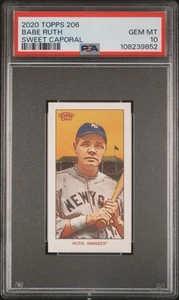 2020 Topps 206 Babe Ruth Sweet Caporal Back Variation PSA 10 POP 5 Very Rare HOF - Picture 1 of 2