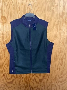 Peter Millar XL Vest Crown Crafted Cambridge Hybrid Wool Green Navy $295 - Picture 1 of 15