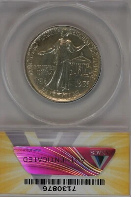 1936   .50   ANACS    MS 63   LYNCHBURG    Classic Silver Commemorative Coin - Image 1 of 2