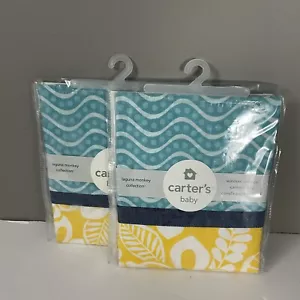 Carters Baby Luguna Monkey Collection Window Valance SET of TWO - 60"X14" NEW - Picture 1 of 7